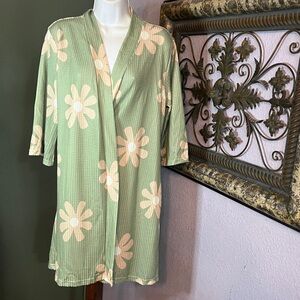 Ekouaer Wrap Waffle Knit Fliral Robe